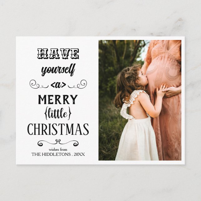 Postal Festiva Tómate Una Tipografía De Pequeños Navidades (Anverso)