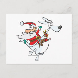 Postal Festiva tonto santa en un personalizado gracioso canguro