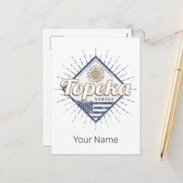 Postal Festiva Topeka City Kansas Estados Unidos Sunflower Estado