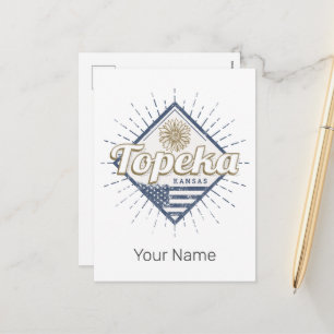 Postal Festiva Topeka City Kansas Estados Unidos Sunflower Estado