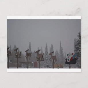 Postal Festiva Tormenta de nieve Nieve Copo de nieve Helado Santa