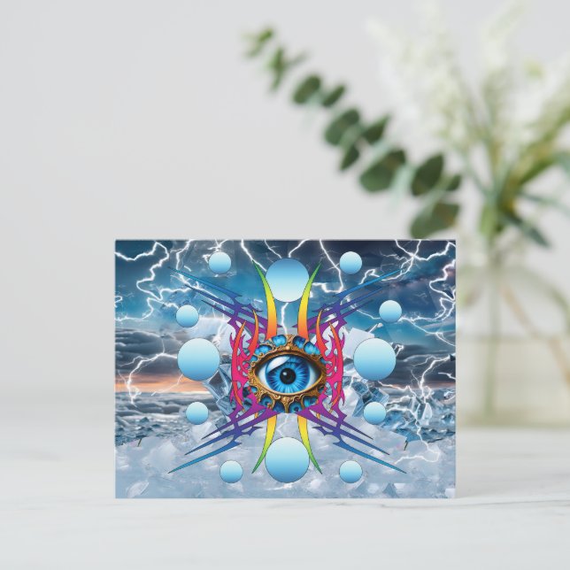 Postal Festiva Tormenta eléctrica (Anverso de pie)