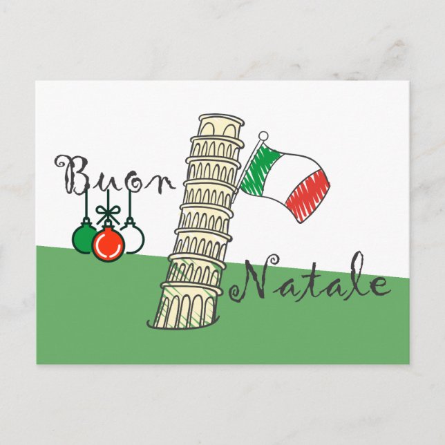 Postal Festiva Torre de Buon Natale de Pisa (Anverso)