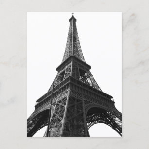 Postal Festiva Torre Eiffel Blanca y Negra Viaje Europeo de París