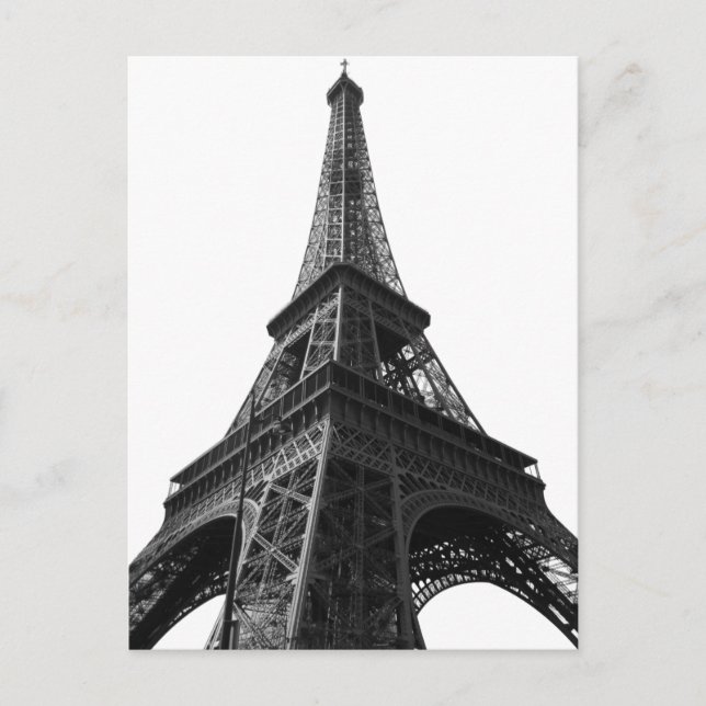 Postal Festiva Torre Eiffel Blanca y Negra Viaje Europeo de París (Anverso)