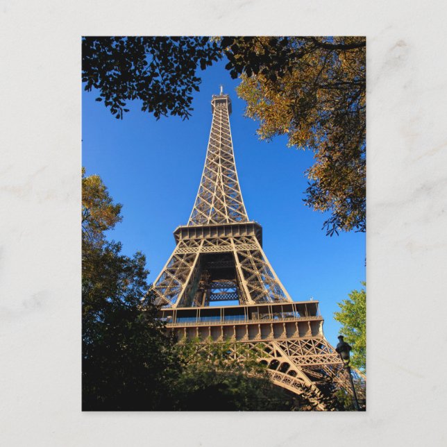 Postal Festiva Torre Eiffel de París en Francia (Anverso)