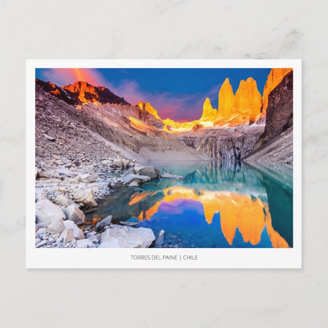 Postal Festiva Torres del Paine, Chile (Anverso)