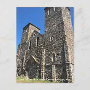 Postal Festiva Torres gemelas de la Iglesia de Santa María Reculv