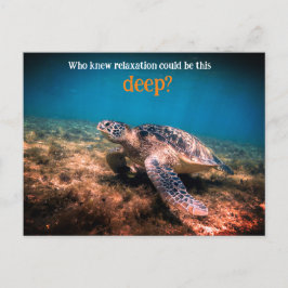 Postal Festiva Tortuga marina relajante bajo el agua
