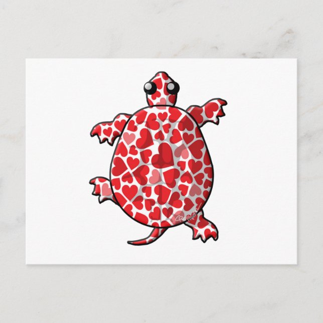 Postal Festiva Tortugas de San Valentín (Anverso)