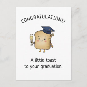 Postal Festiva Tostada Kawaii Chiste Nuevo Graduado Felicitación 