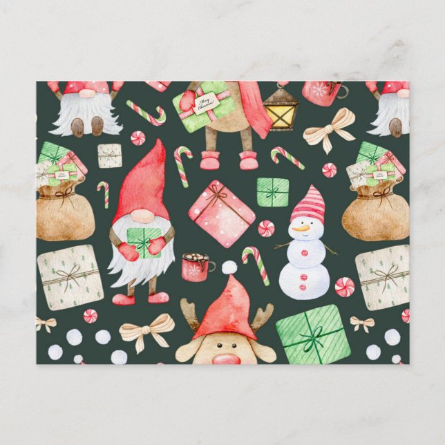 Postal Festiva Toy Story Merry Christmas Pattern Moderno (Anverso)