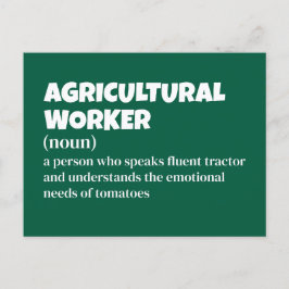 Postal Festiva Trabajador agrícola y agrícola - Definición divert