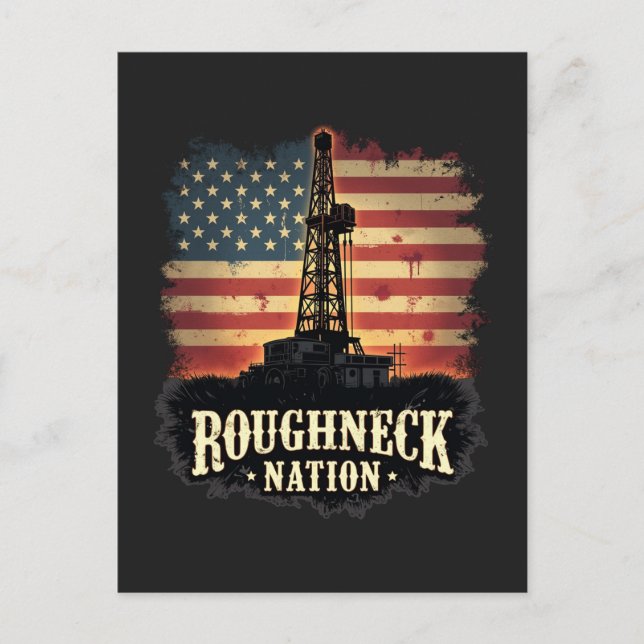 Postal Festiva Trabajador americano de Roughneck Nation Oilfield (Anverso)