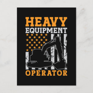 Postal Festiva Trabajador del operador de equipo pesado del contr