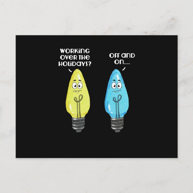 Postal Festiva Trabajar sobre las vacaciones (Anverso)