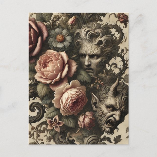 Postal Festiva Trabajos 🩸 para niños - Victoria gótica (Anverso)