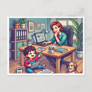 Postal Festiva Trae a tu hijo al día de trabajo