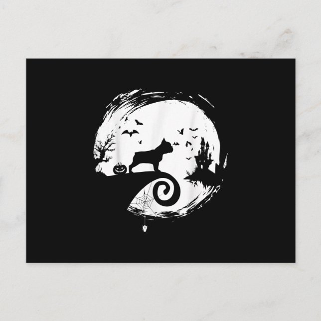 Postal Festiva Traje de Halloween de Bulldog Francés Luna Regalo (Anverso)