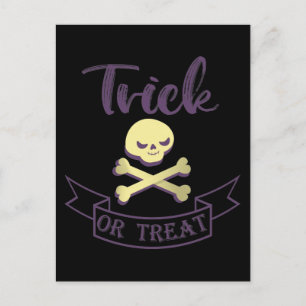 Postal Festiva Trampa o trate los huesos cruzados del cráneo cint