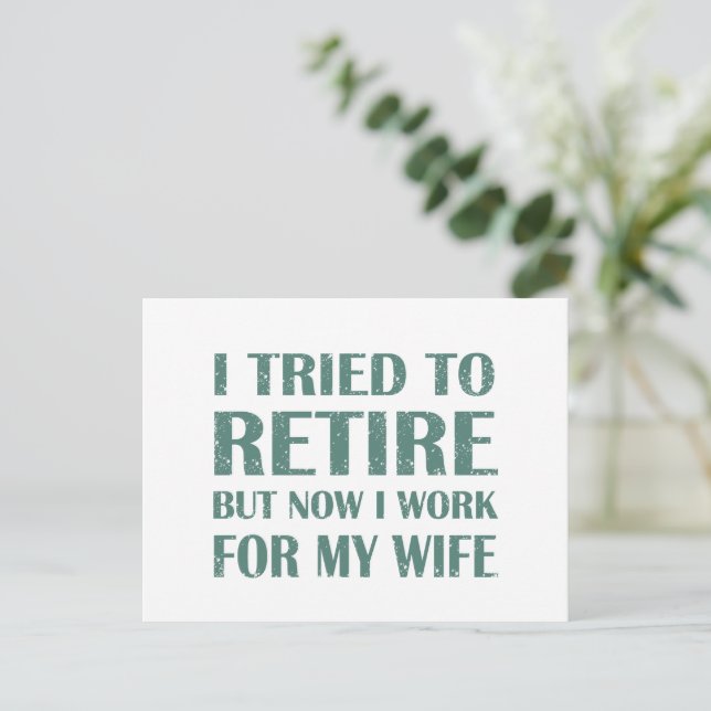 Postal Festiva Traté de retirar regalos graciosos de jubilación p (Anverso de pie)