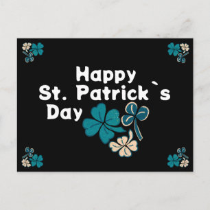 Postal Festiva Trébol de Shamrock irlandés Feliz día de San Patri