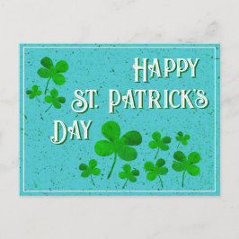 Postal Festiva Trébol de trébol verde Feliz día de San Patricio