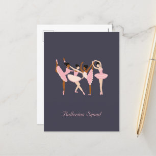 Postal Festiva Tres bailarinas cutas