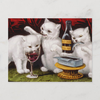 Postal Festiva Tres gatitos alegres