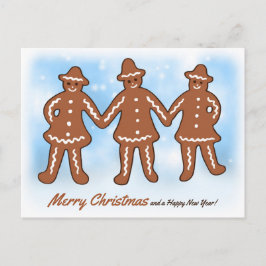 Postal Festiva Tres hombres de jengibre Navidades de la CC0206