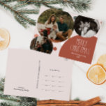 Postal Festiva Tres Navidades del Punto de Polka del Boho Rojo<br><div class="desc">Este boho rojo polka dot Navidad tres postales fotográficas de vacaciones es perfecto para tu moderno saludo de vacaciones inspirado en una casa de campo bohemia. El clásico estilo rústico, aunque delicado, le confiere un aspecto muy original, conservándolo en lo lindo y sencillo. Los puntos de polka vienen en tonos...</div>