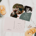 Postal Festiva Tres Navidades del Punto Verde Boho Polka<br><div class="desc">Este boho polka dot verde Navidad tres postales fotográficas de vacaciones es perfecto para su moderno saludo de vacaciones de bohemia inspirado en una casa de campo. El clásico estilo rústico, aunque delicado, le confiere un aspecto muy original, conservándolo en lo lindo y sencillo. Los puntos de polka vienen en...</div>