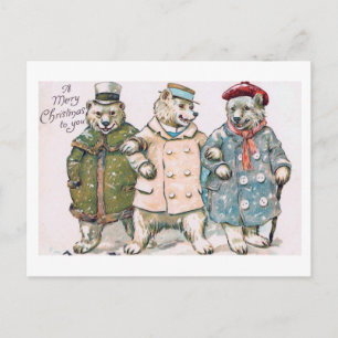 Postal Festiva "Tres Navidades osos"