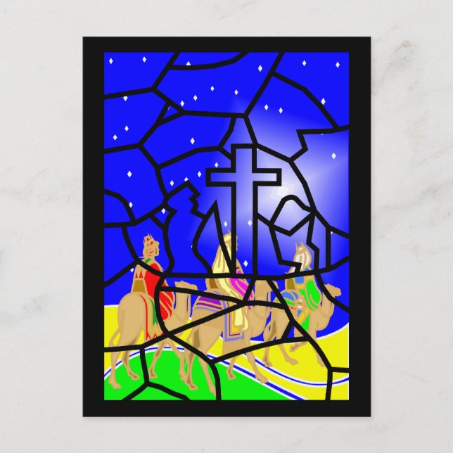 Postal Festiva Tres reyes Christmas Postcard (Anverso)