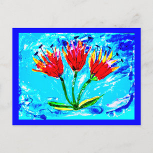 Postal Festiva Tres tulipanes