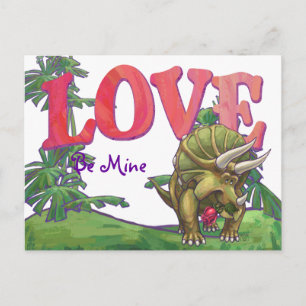 Postal Festiva Triceratops In Love El día de San Valentín