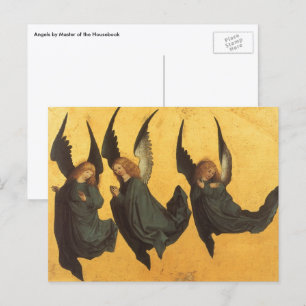 Postal Festiva Trío de ángeles del Renacimiento por Maestro de Ho