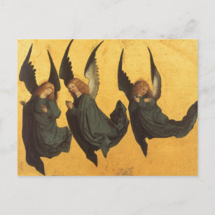 Postal Festiva Trío de ángeles renacentistas por maestro de House