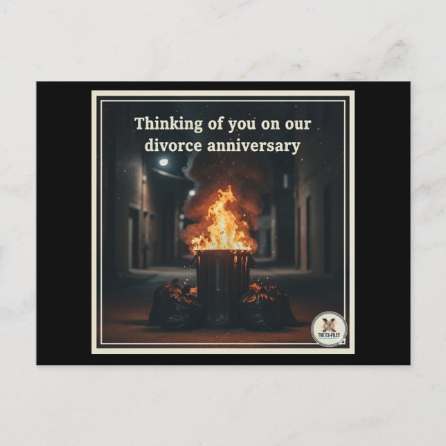 Postal Festiva Triste aniversario del divorcio (Anverso)