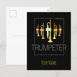 Postal Festiva Trompeta nacida como trompeta para músicos