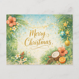 Postal Festiva Tropical Beach Christmas
