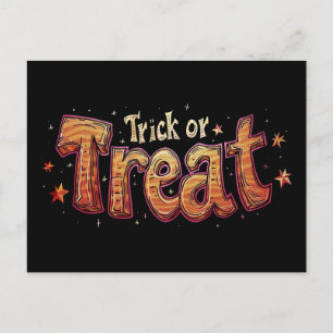 Postal Festiva Truco de Halloween de verdad o publicidad de trata