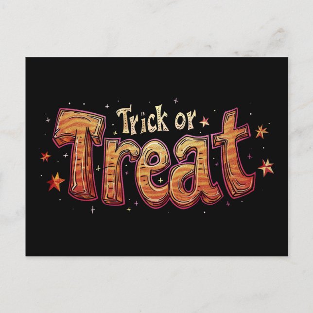 Postal Festiva Truco de Halloween de verdad o publicidad de trata (Anverso)