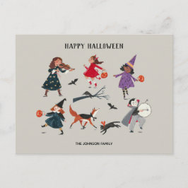 Postal Festiva Truco de Halloween o tratar a los niños