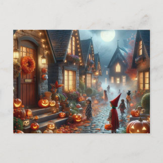 Postal Festiva Truco de Halloween o tratar a los niños