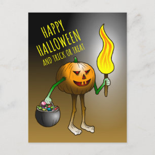 Postal Festiva Truco o trato con Jack O'lantern