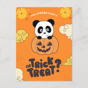 Postal Festiva Truco o trato de la fiesta de Halloween Panda Cala