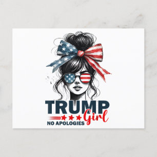 Postal Festiva Trump Chica sin disculpas gafas de sol ruidosas