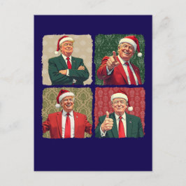 Postal Festiva Trump Pop Art Christmas Postcard Patriotic Holiday