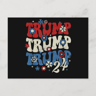 Postal Festiva Trump Trump Trump 2024 Retro